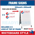 Frame Sign Whiteboard - 600mm x 900mm